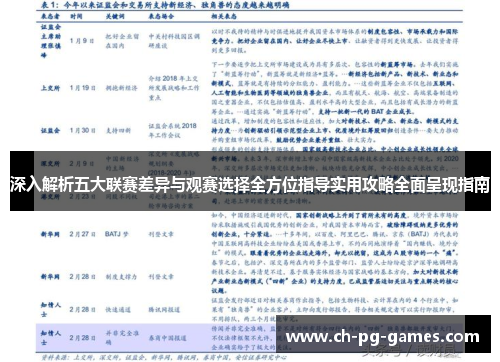 深入解析五大联赛差异与观赛选择全方位指导实用攻略全面呈现指南